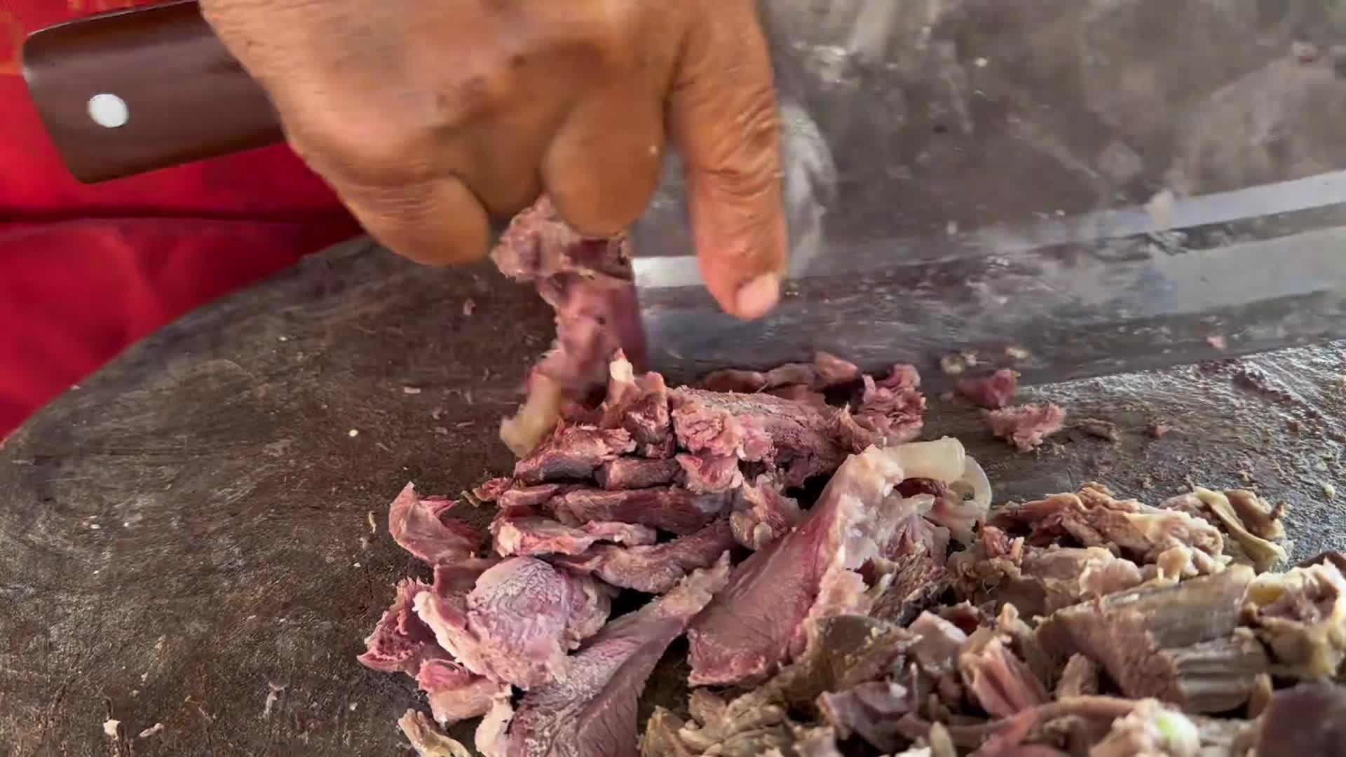 山东白彦大集大娘赶集卖羊汤