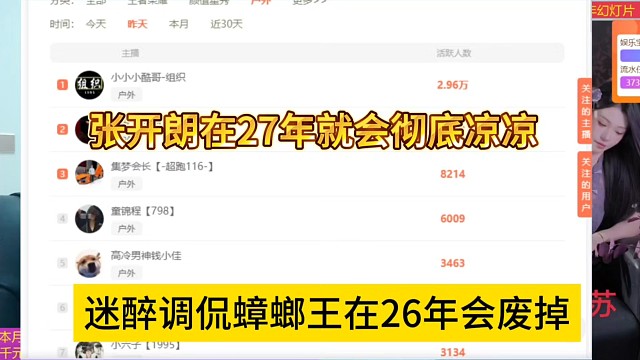 迷醉调侃蟑螂王在26年会废掉，张开朗在27年彻底凉凉