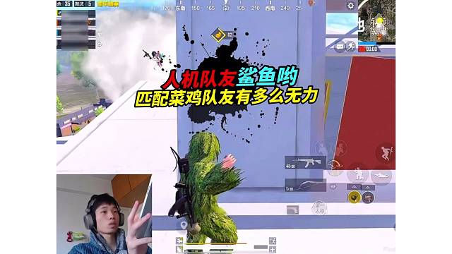 《鲨鱼匹配到菜鸡队友有多无力，一整局队友打出26点伤害？》