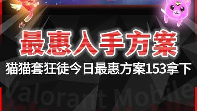 今日入手猫猫套最惠方案，153就能入手狂徒