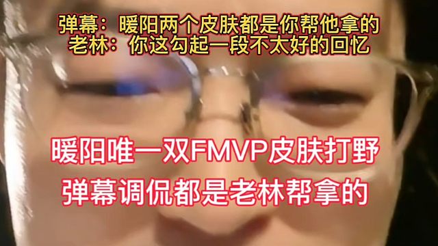 暖阳目前唯一双FMVP皮肤打野，弹幕调侃老林，都是老林帮暖阳拿的