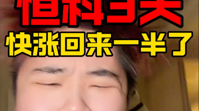 21岁初中学历重仓恒生科技！3天涨回来一半了！