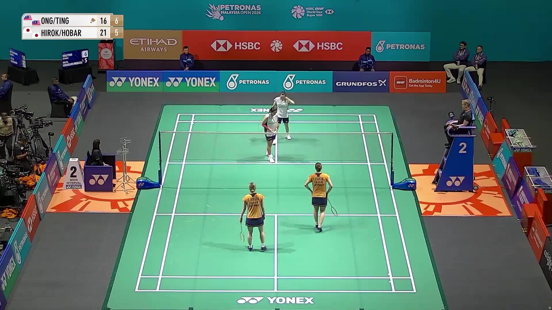 【第二局】女双 王馨渝/陈韦妏VS广上瑠依/保原彩夏 2026马来西亚羽毛球公开赛