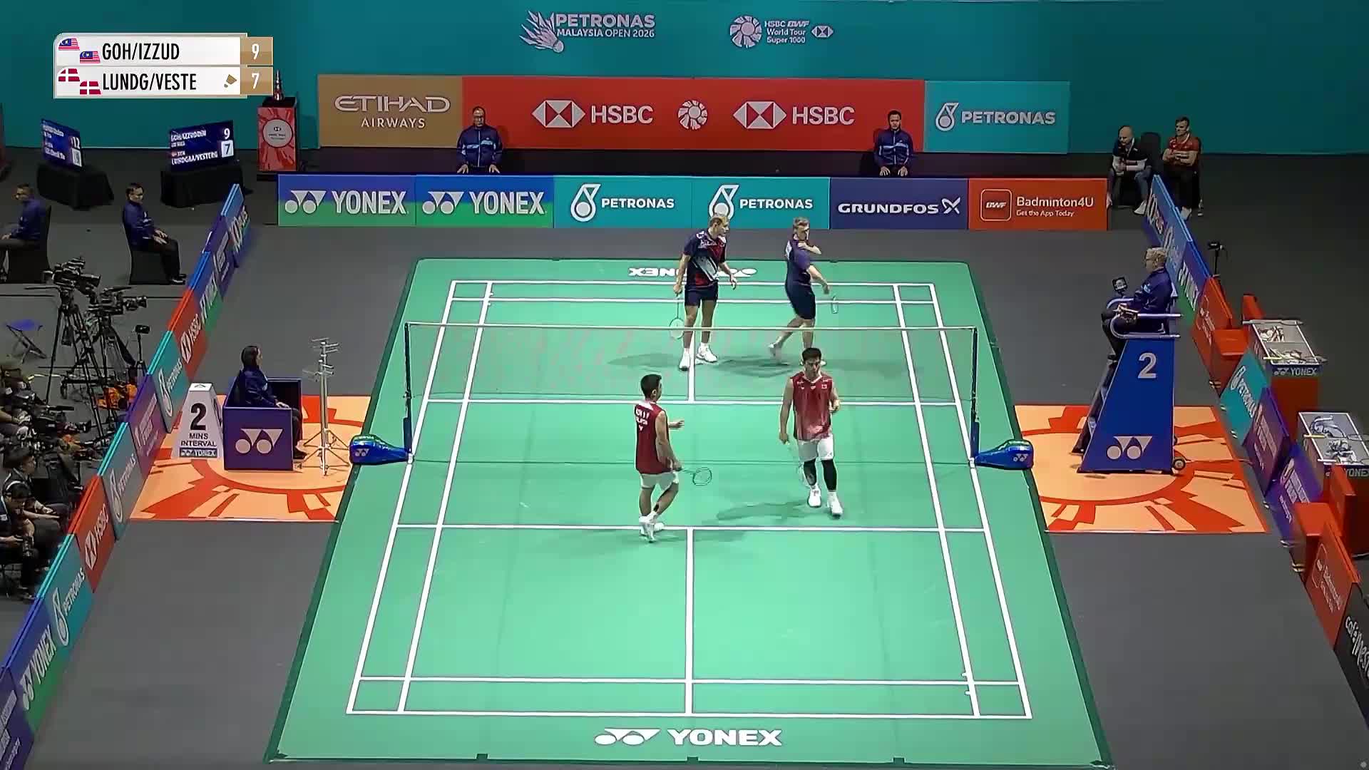 【第一局】男双 吴世飞/伊祖丁VS伦加德/麦斯 2026马来西亚羽毛球公开赛