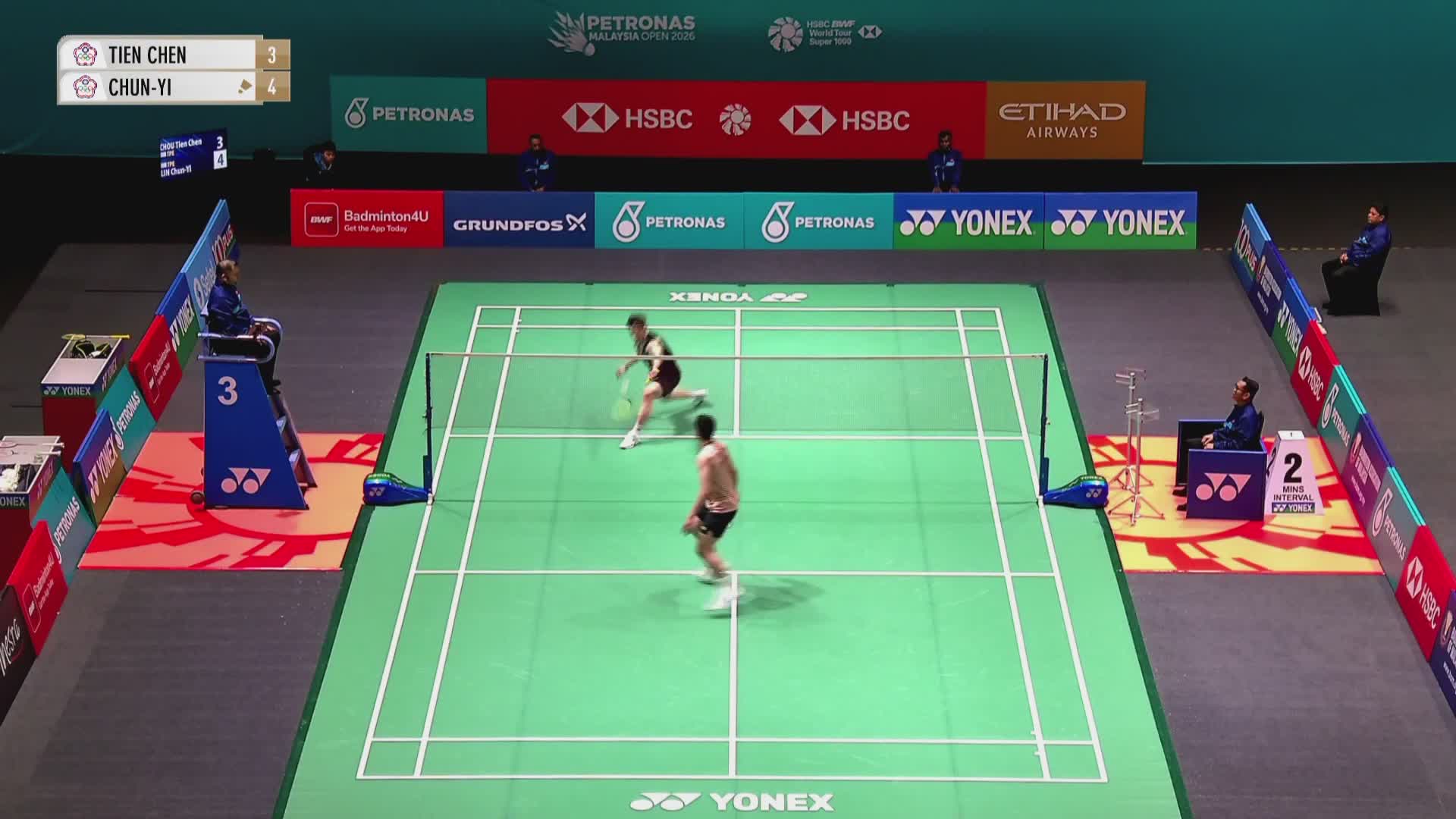 【第一局】男单 周天成VS林俊易 2026马来西亚羽毛球公开赛