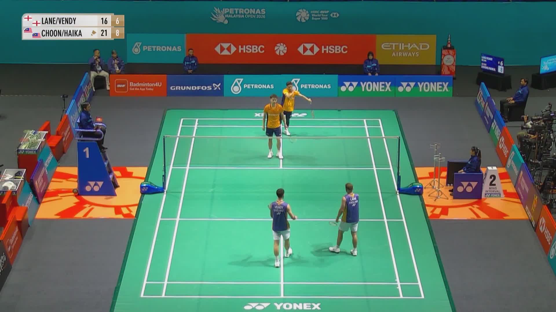 【第二局】男双 本·莱恩/文迪VS钟鸿健/海卡尔 2026马来西亚羽毛球公开赛