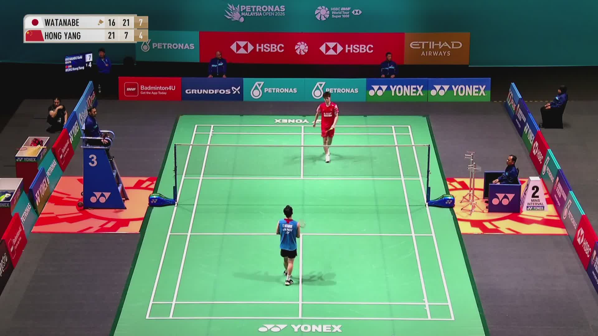 【第三局】男单 渡边航贵VS翁泓阳 2026马来西亚羽毛球公开赛