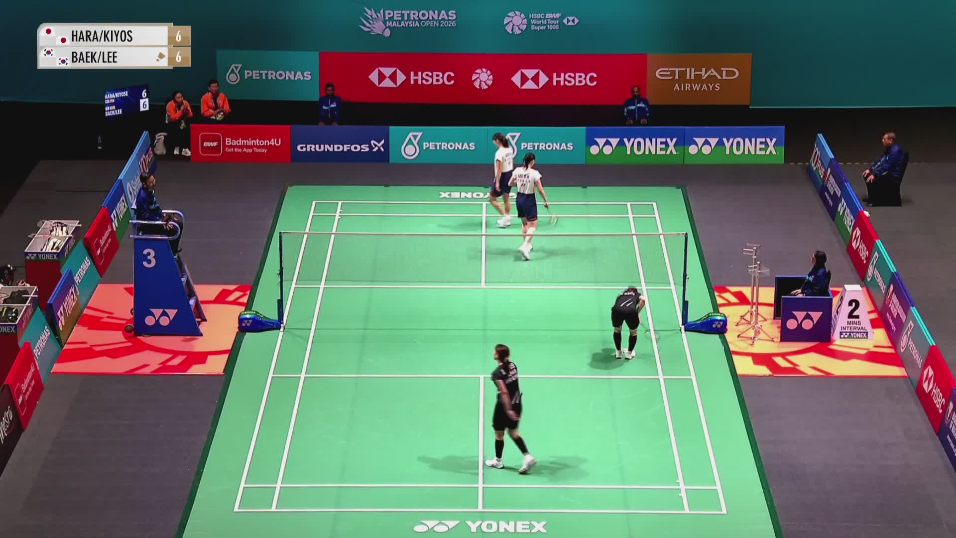 【第一局】女双 原菜那子/清濑璃子VS白荷娜/李绍希 2026马来西亚羽毛球公开赛