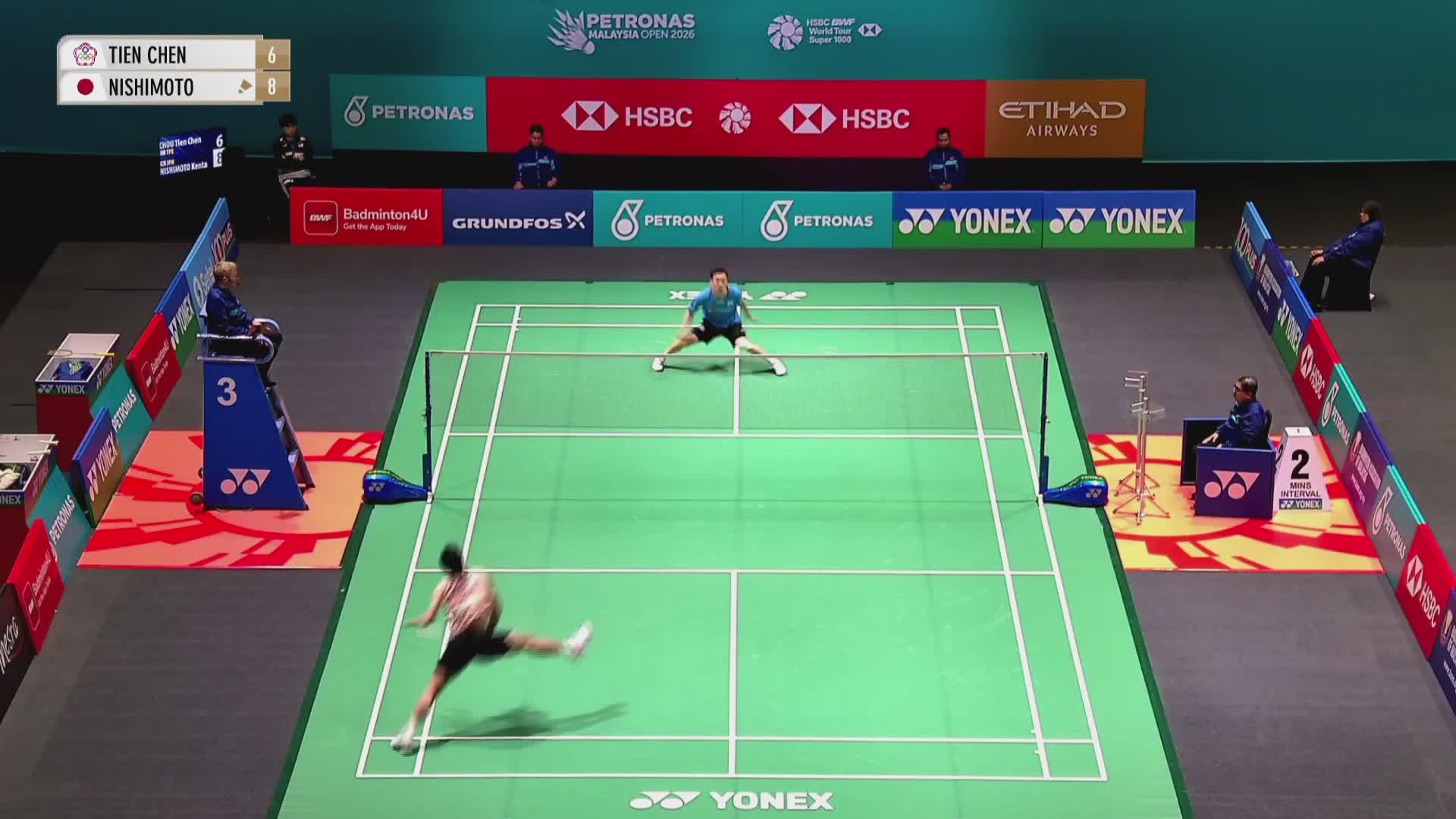 【第一局】男单 周天成VS西本拳太 2026马来西亚羽毛球公开赛