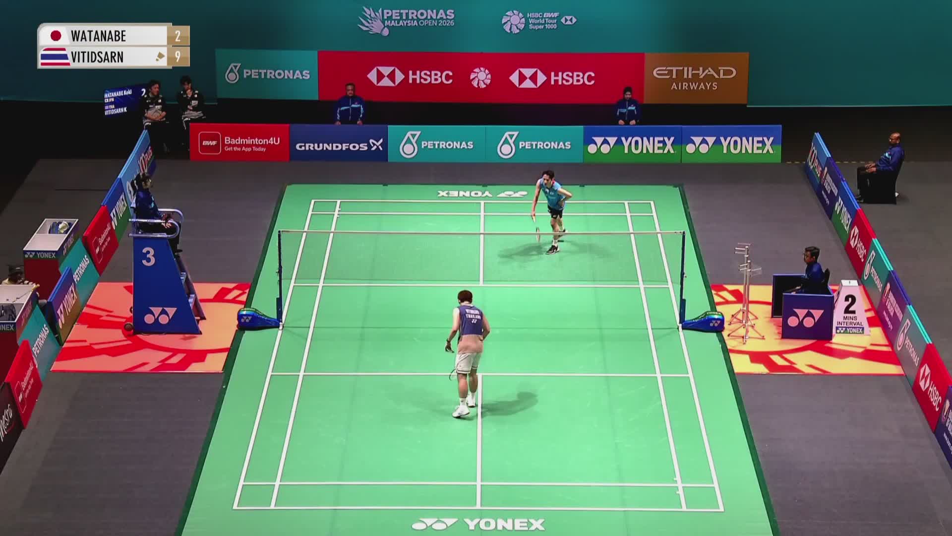 【第一局】男单 渡边航贵VS昆拉武特 2026马来西亚羽毛球公开赛