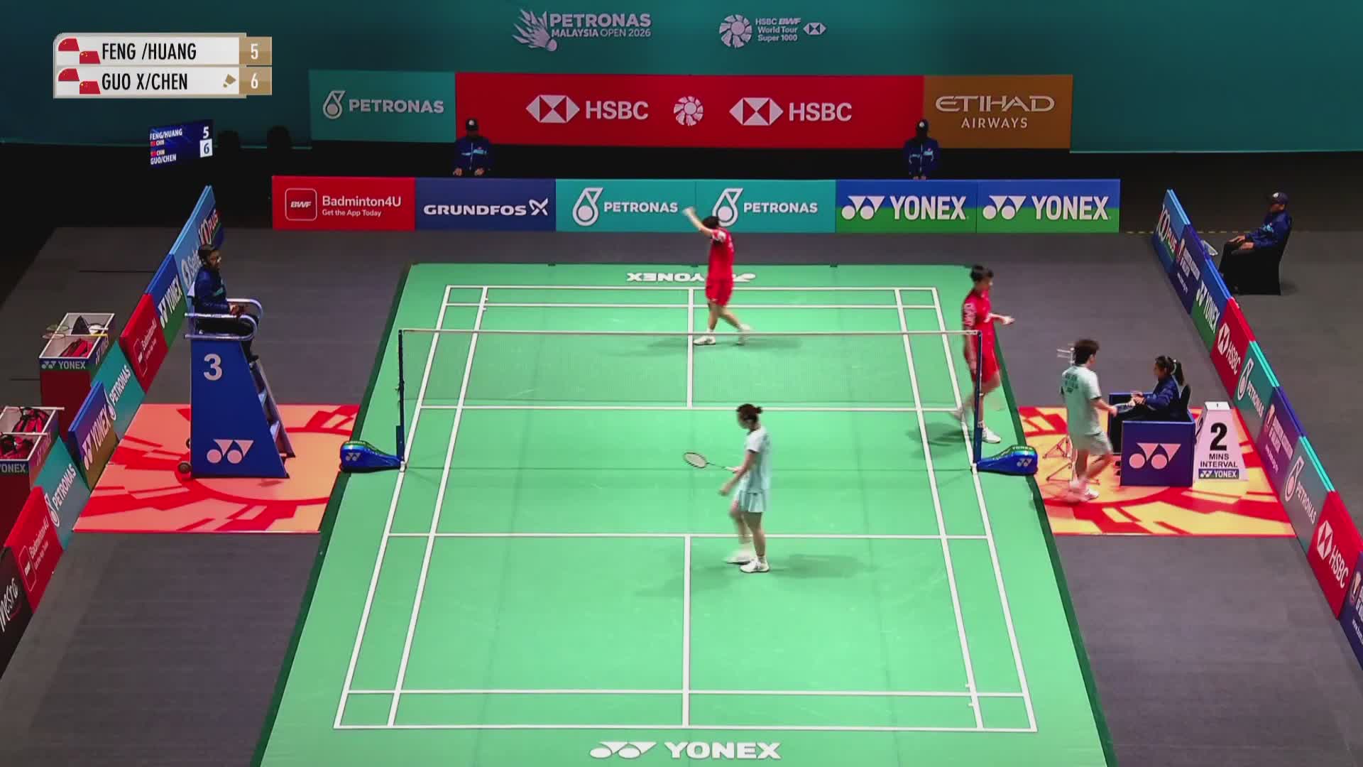 【第一局】混双 冯彦哲/黄东萍VS郭新娃/陈芳卉 2026马来西亚羽毛球公开赛