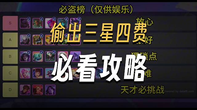 盗宗圣子必看！四万场大数据25张四费强度排序！