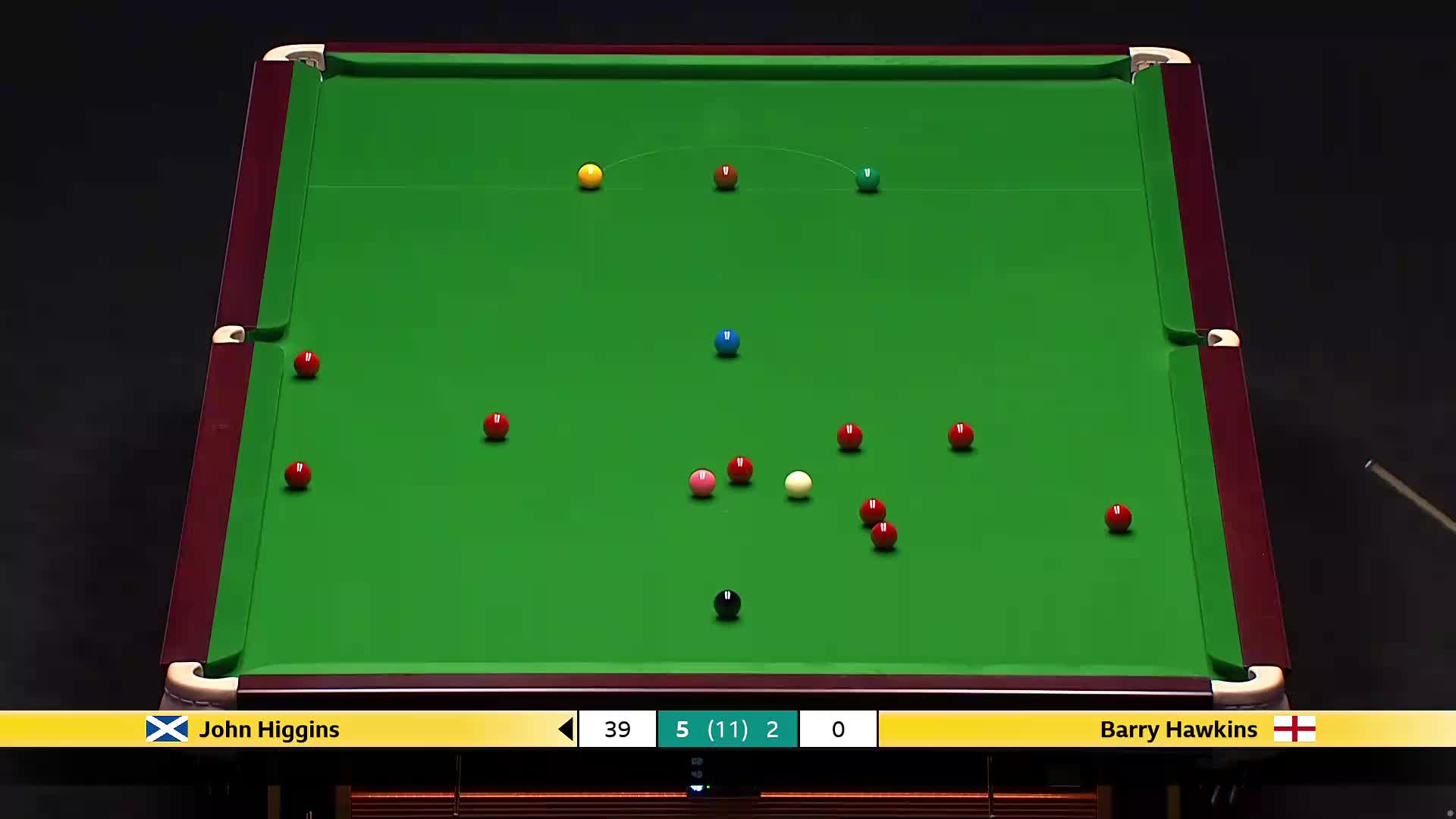 【第八局】约翰·希金斯VS巴里·霍金斯 2026斯诺克大师赛