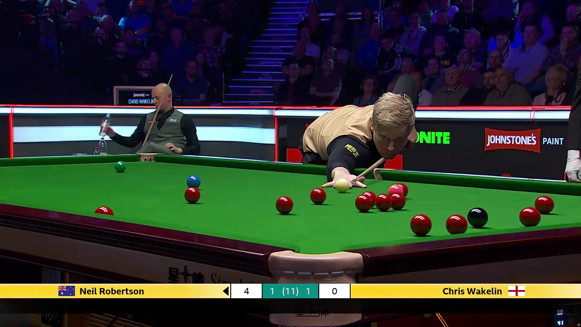 尼尔·罗伯逊VS克里斯·沃克林 2026斯诺克大师赛