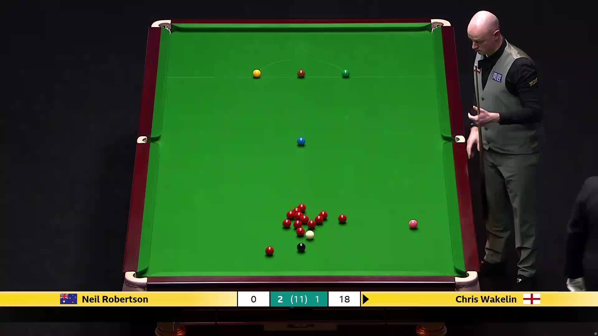 尼尔·罗伯逊VS克里斯·沃克林 2026斯诺克大师赛