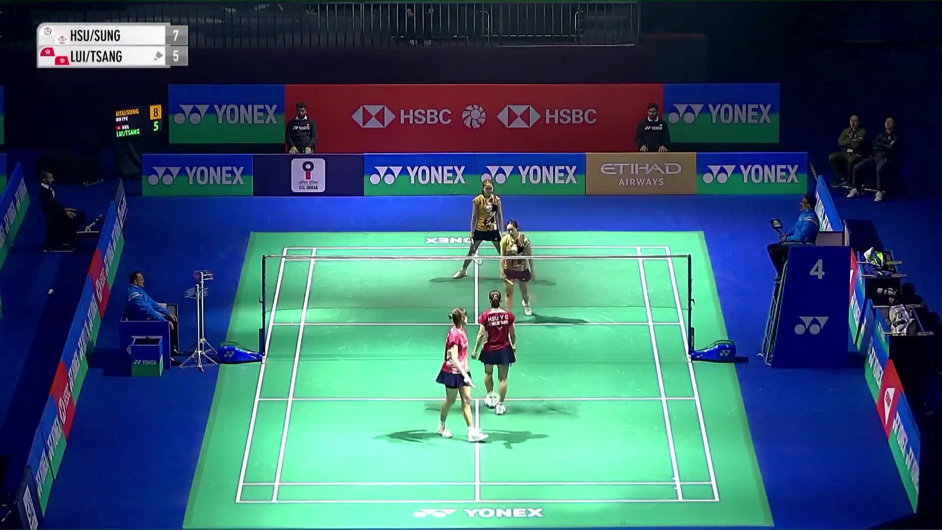 许雅晴/宋祐媗VS吕乐乐/曾晓昕 2026印度羽毛球公开赛