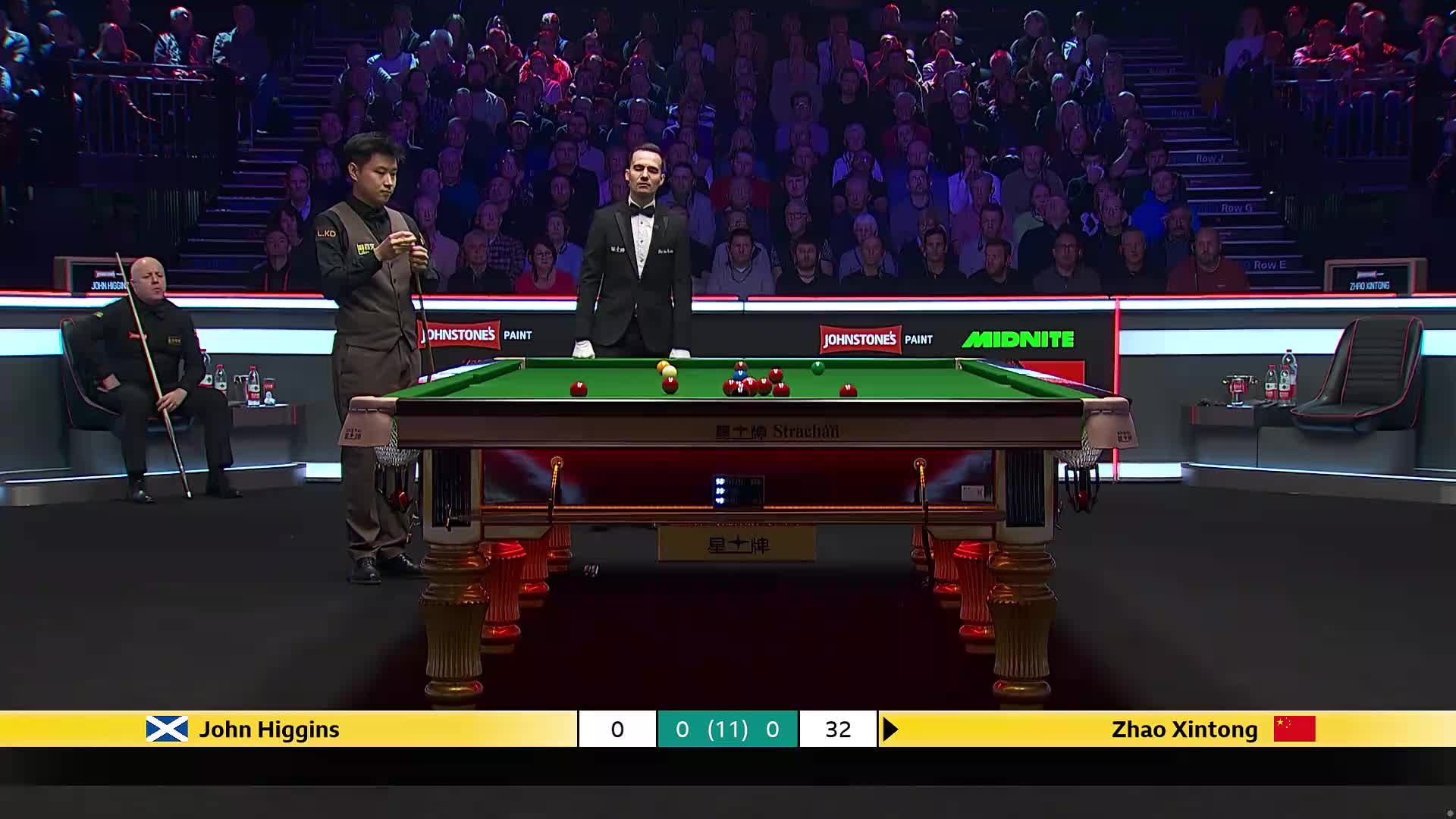 约翰·希金斯VS赵心童 2026斯诺克大师赛