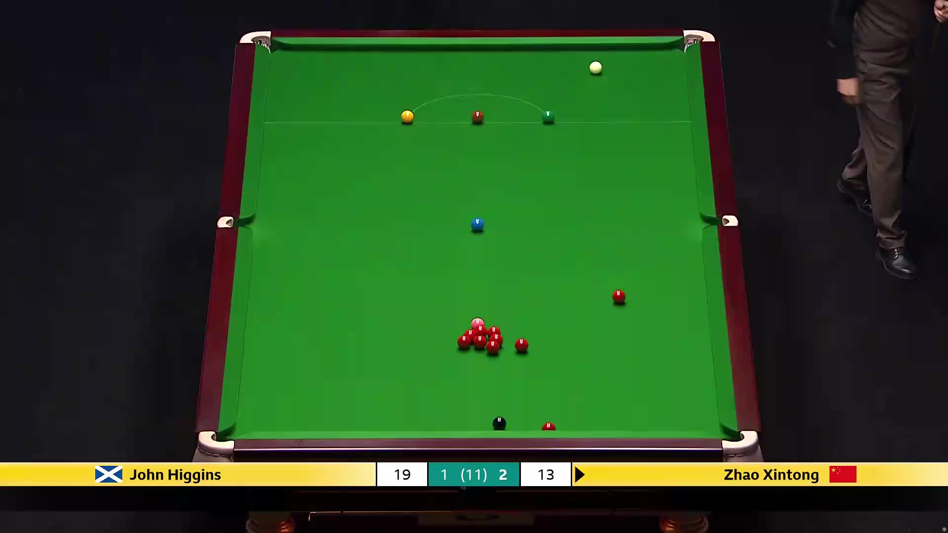 约翰·希金斯VS赵心童 2026斯诺克大师赛