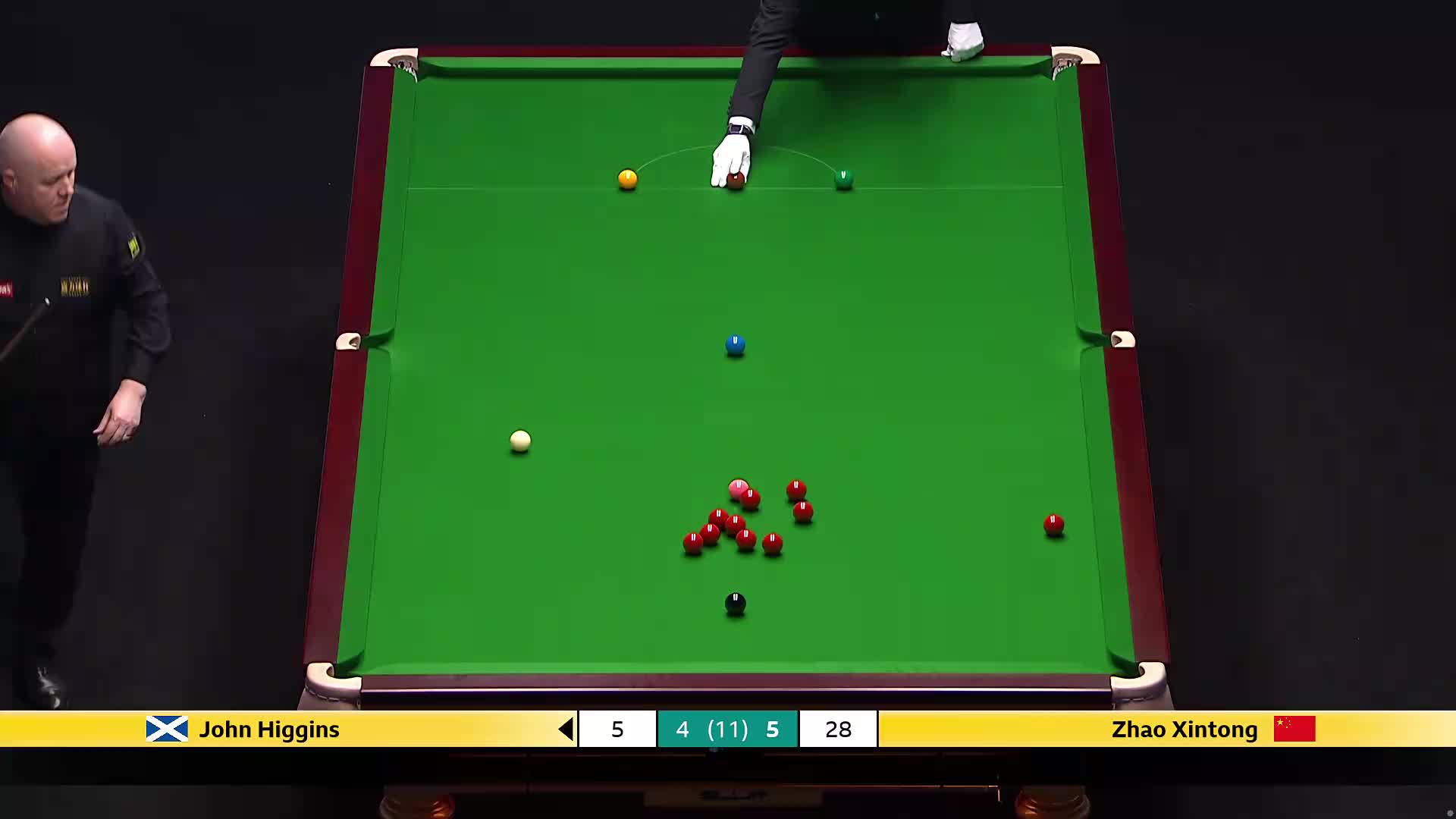 约翰·希金斯VS赵心童 2026斯诺克大师赛