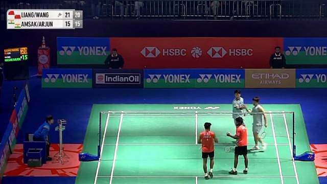2026印度羽毛球公开赛1/8决赛，梁王组合（梁伟铿/王昶）2-0横扫东道主哈利哈兰/阿琼，两局比分均为21-15，耗时仅29分钟，强势晋级男双八强！ ​​​