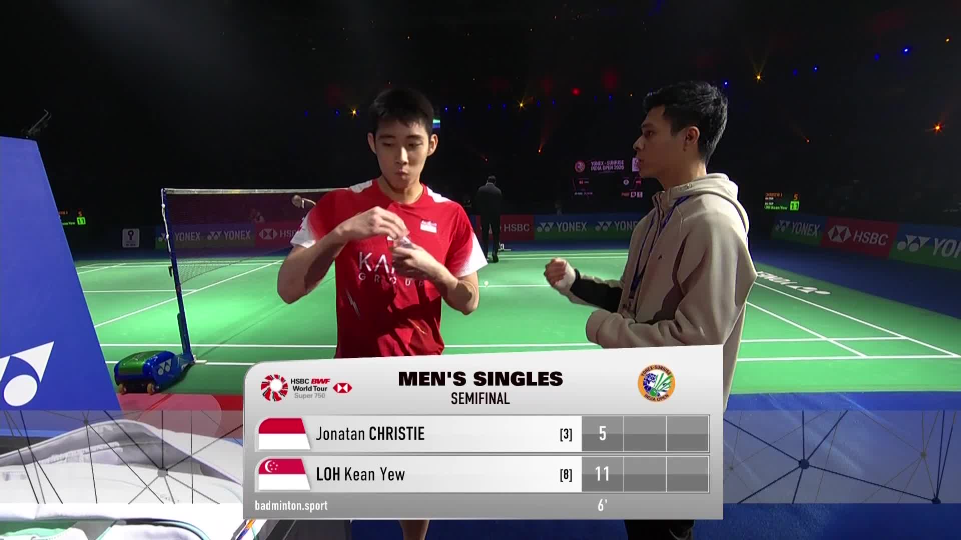 乔纳坦VS骆建佑 2026印度羽毛球公开赛