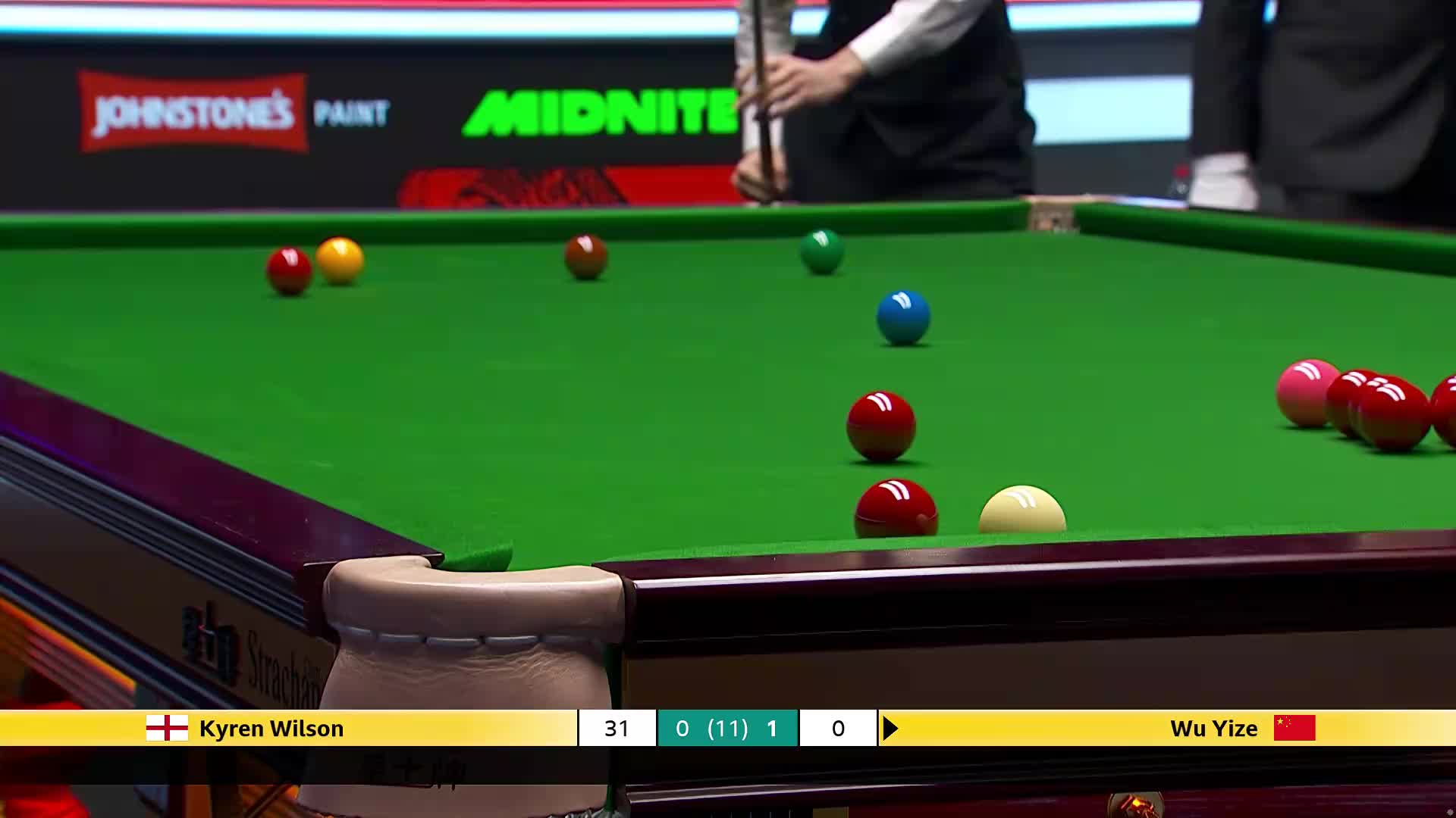 吴宜泽VS凯伦·威尔逊  2026斯诺克大师赛