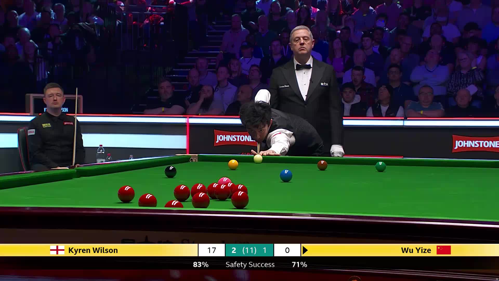 吴宜泽VS凯伦·威尔逊  2026斯诺克大师赛