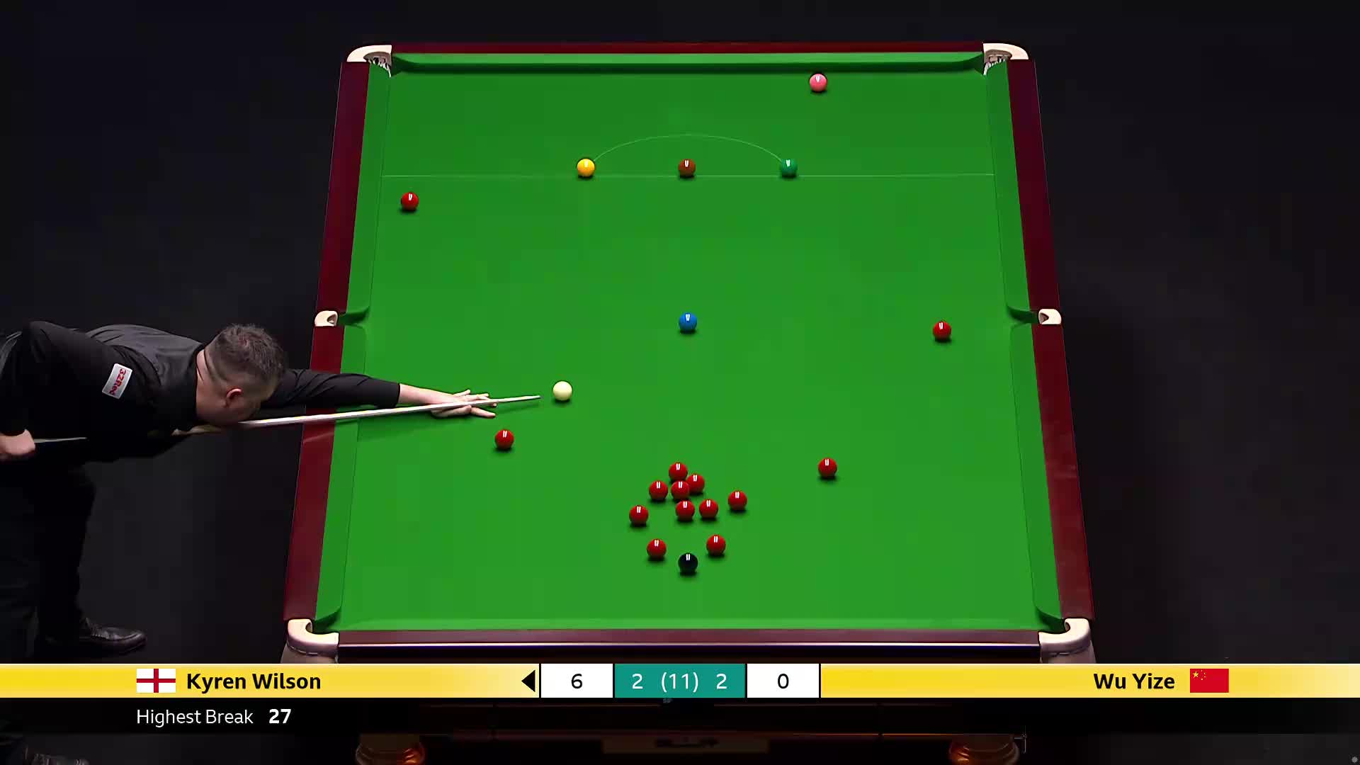 吴宜泽VS凯伦·威尔逊  2026斯诺克大师赛