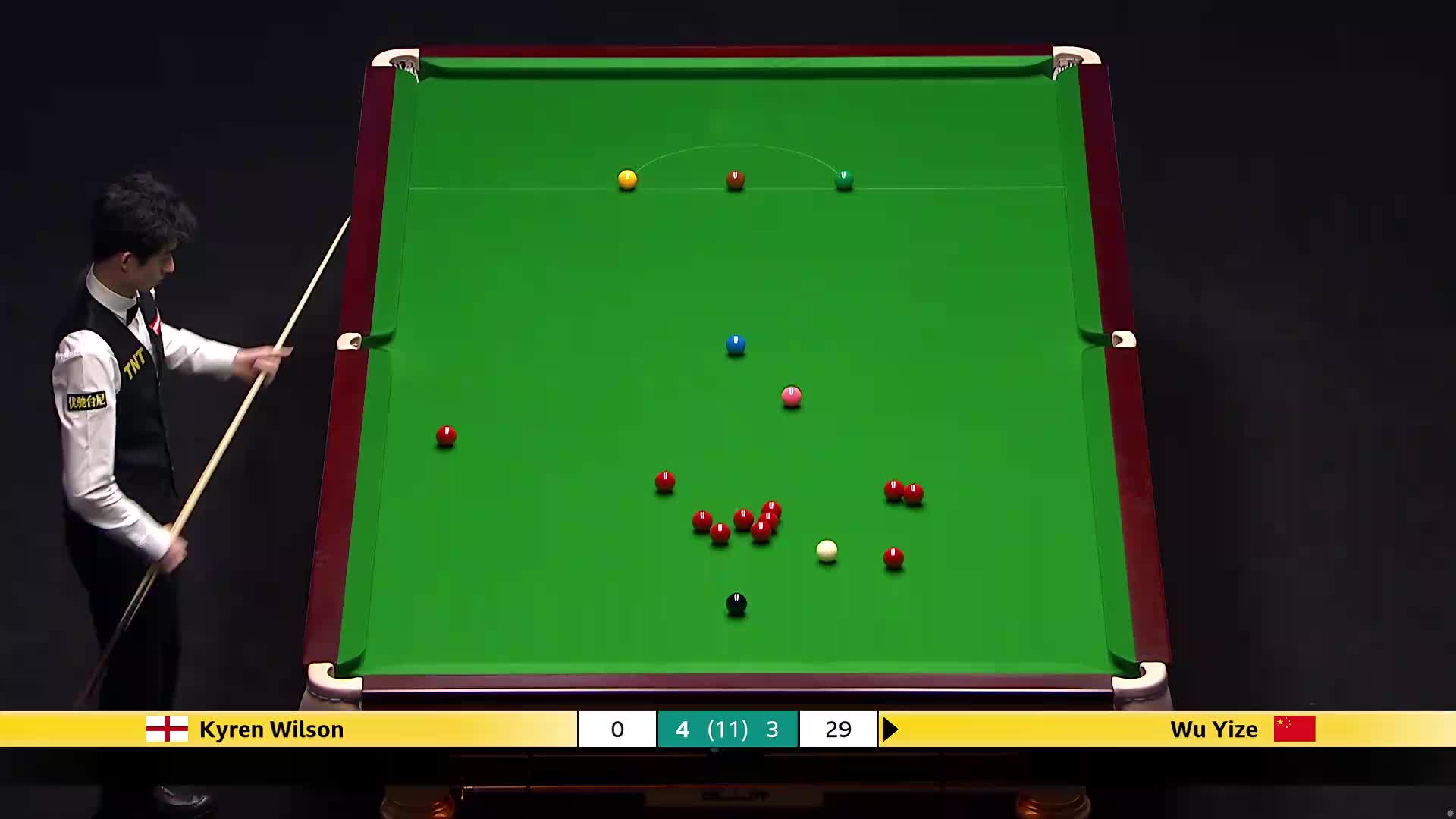 吴宜泽VS凯伦·威尔逊  2026斯诺克大师赛