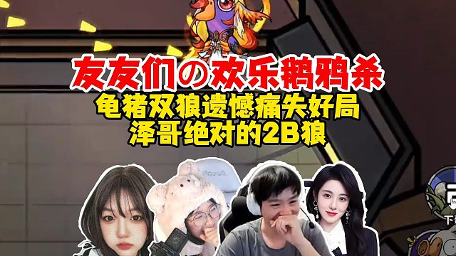 【Letme】友友们的欢乐鹅鸦杀，龟猪双狼遗憾败北，泽哥被C哥狂嘴，这把是2B狼