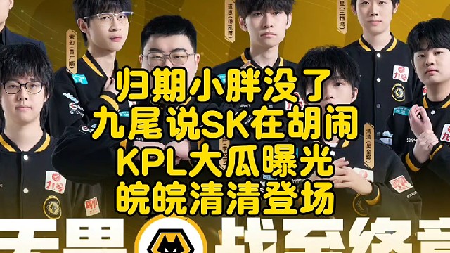归期小胖没了，九尾说SK在胡闹！KPL大瓜曝光：狼队打LGD首发变了，皖皖清清登场