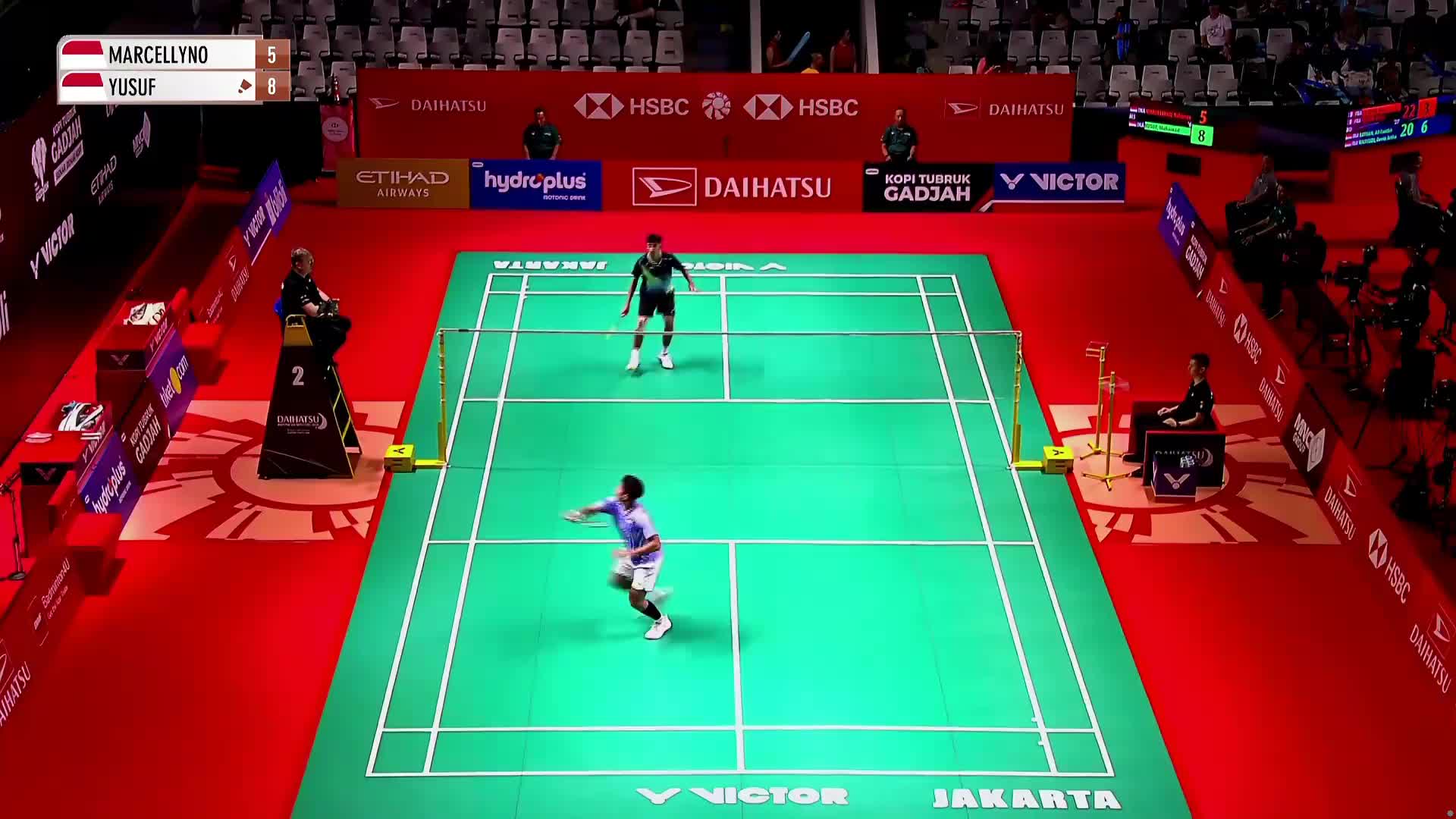 男单 马塞利诺	vs 尤索夫  2026印尼羽毛球大师赛