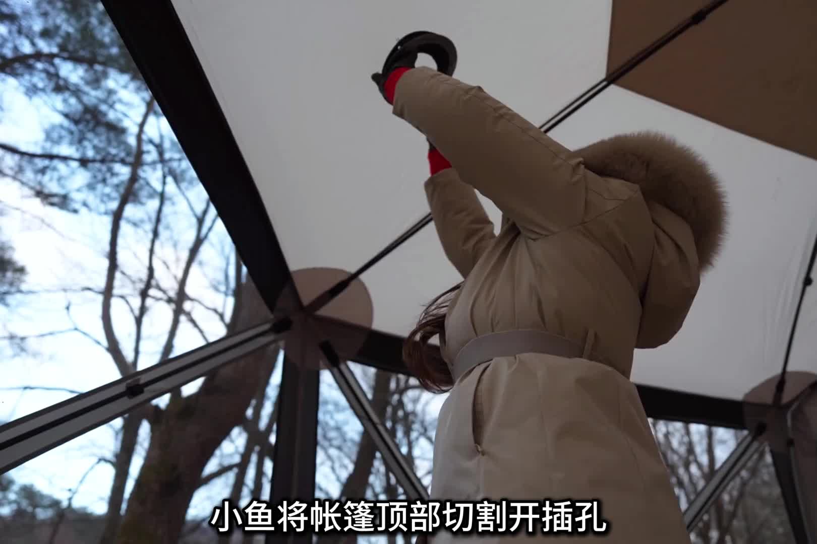 第1集：暴雪天驾车野外露营，搭建房车帐篷露营地，享受户外露营