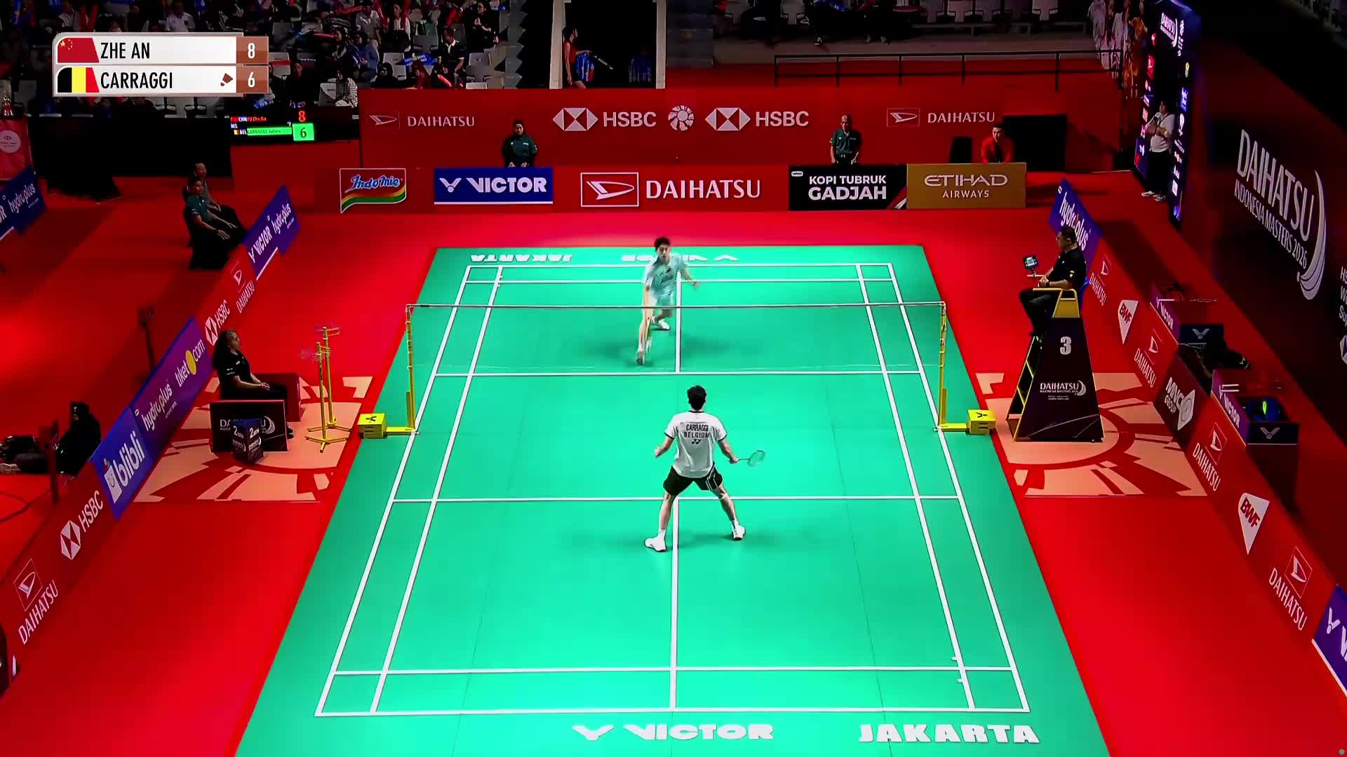 男单 胡哲安 vs 朱利安  2026印尼羽毛球大师赛