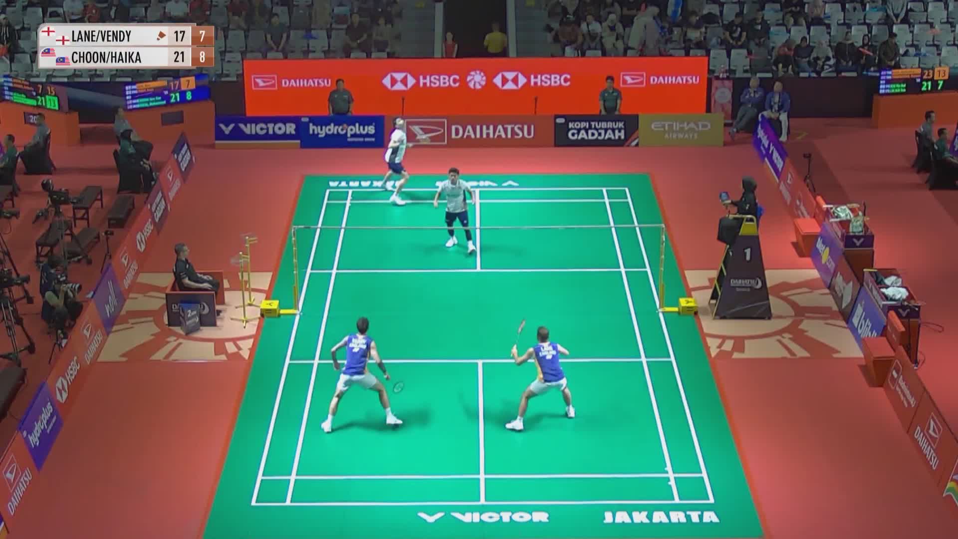 男双  本·莱恩/文迪 vs 钟鸿健/海卡尔  2026印尼羽毛球大师赛