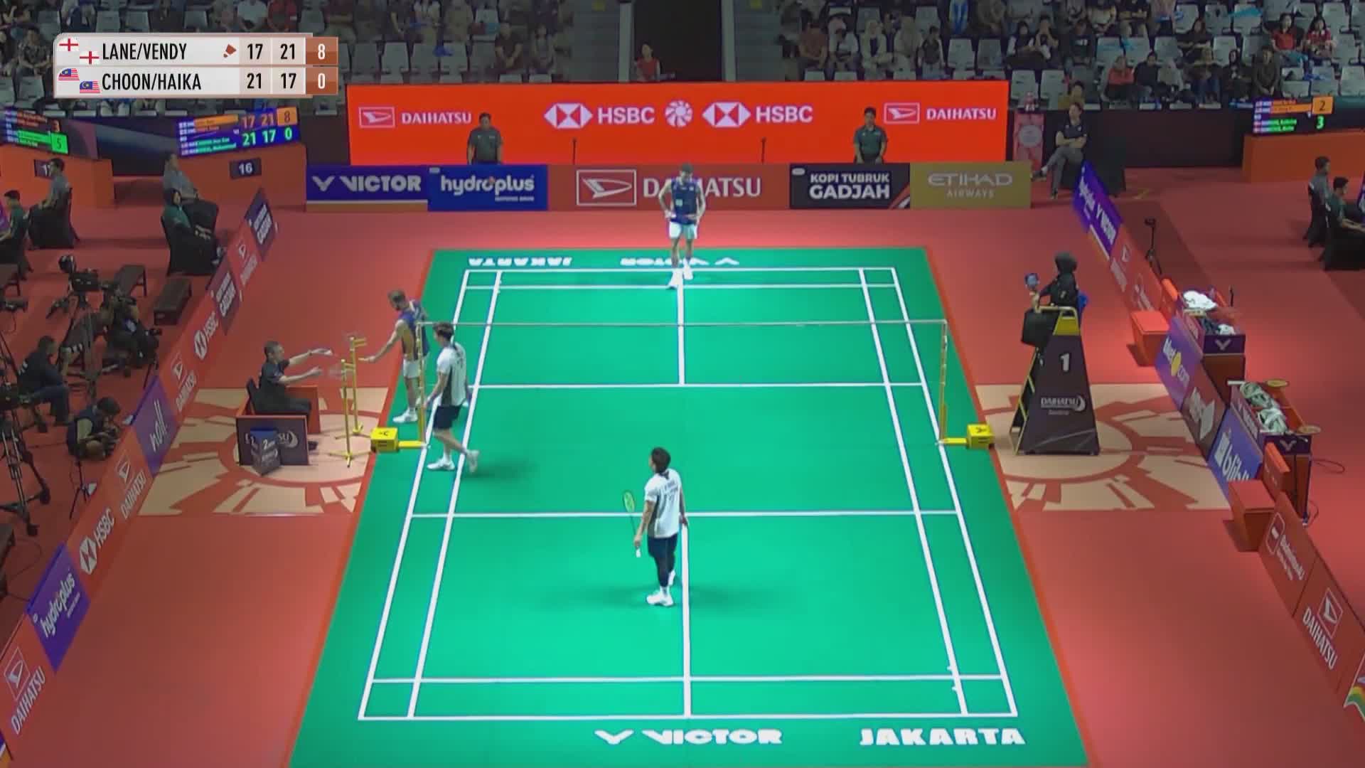 男双  本·莱恩/文迪 vs 钟鸿健/海卡尔  2026印尼羽毛球大师赛