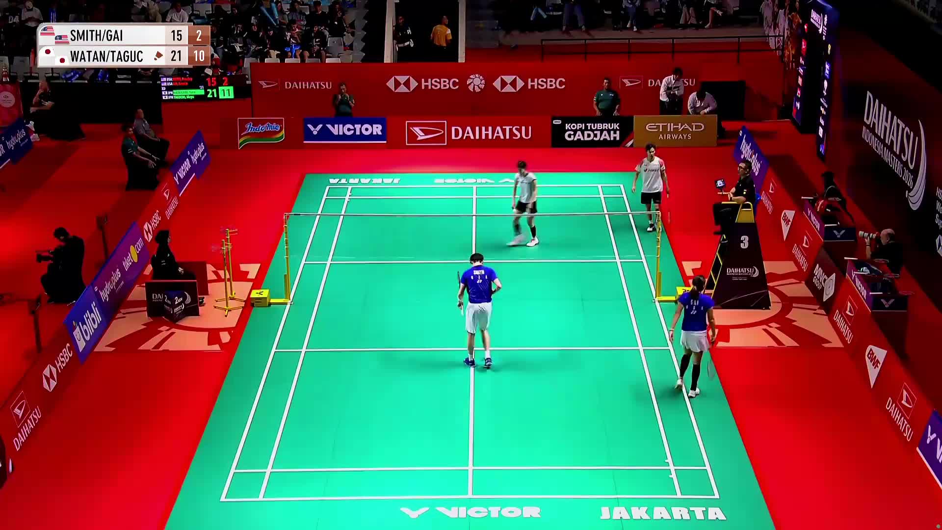 混双	贾士贤/盖骆vs渡边勇大/田口真彩 2026印尼羽毛球大师赛