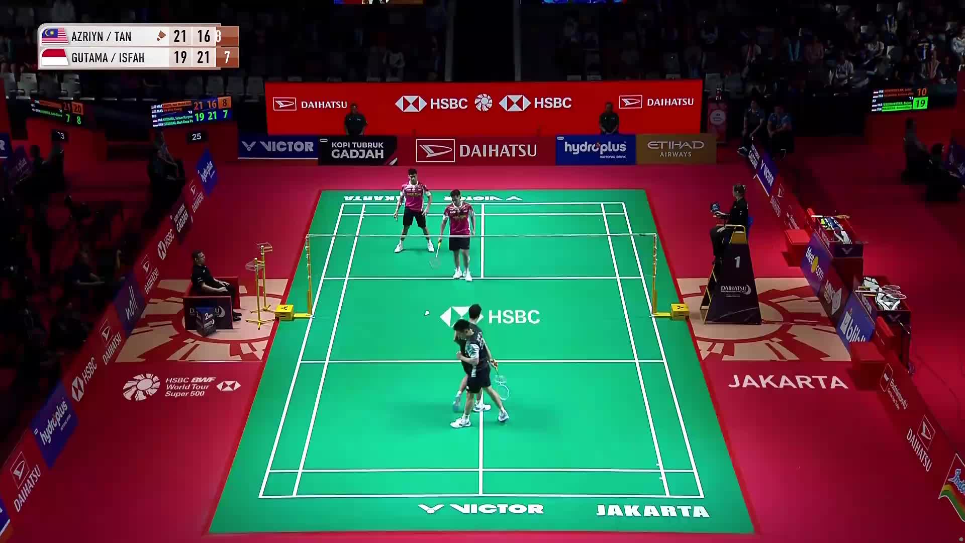 男双	阿兹林/陈蔚强vs咖塔曼/伊斯法哈尼 2026印尼羽毛球大师赛