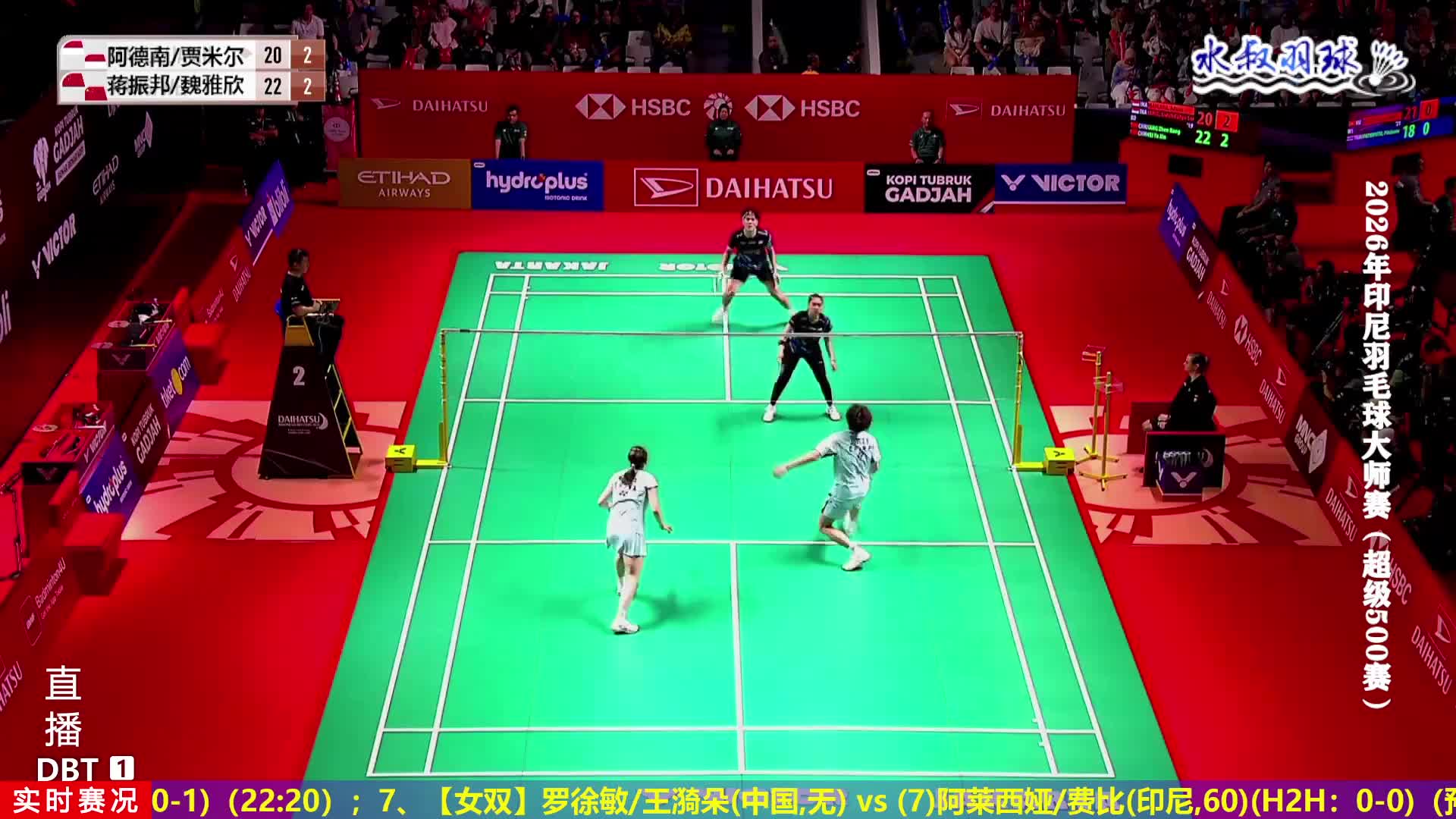 蒋振邦/魏雅欣vs阿德南/贾米尔  2026印尼羽毛球大师赛