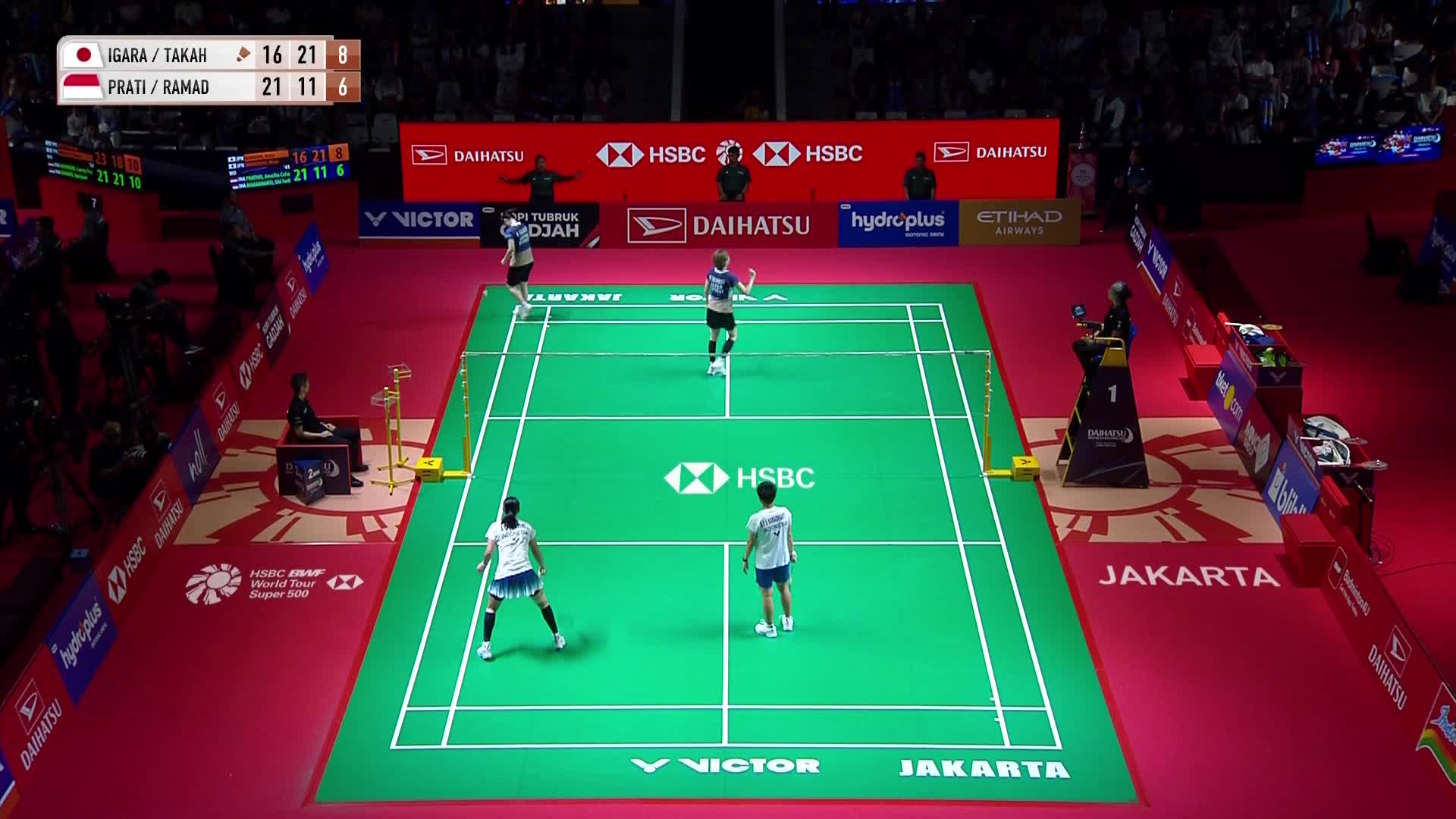 女双 五十岚有纱/高桥美优vs阿玛莉亚/拉马丹蒂 2026印尼羽毛球大师赛