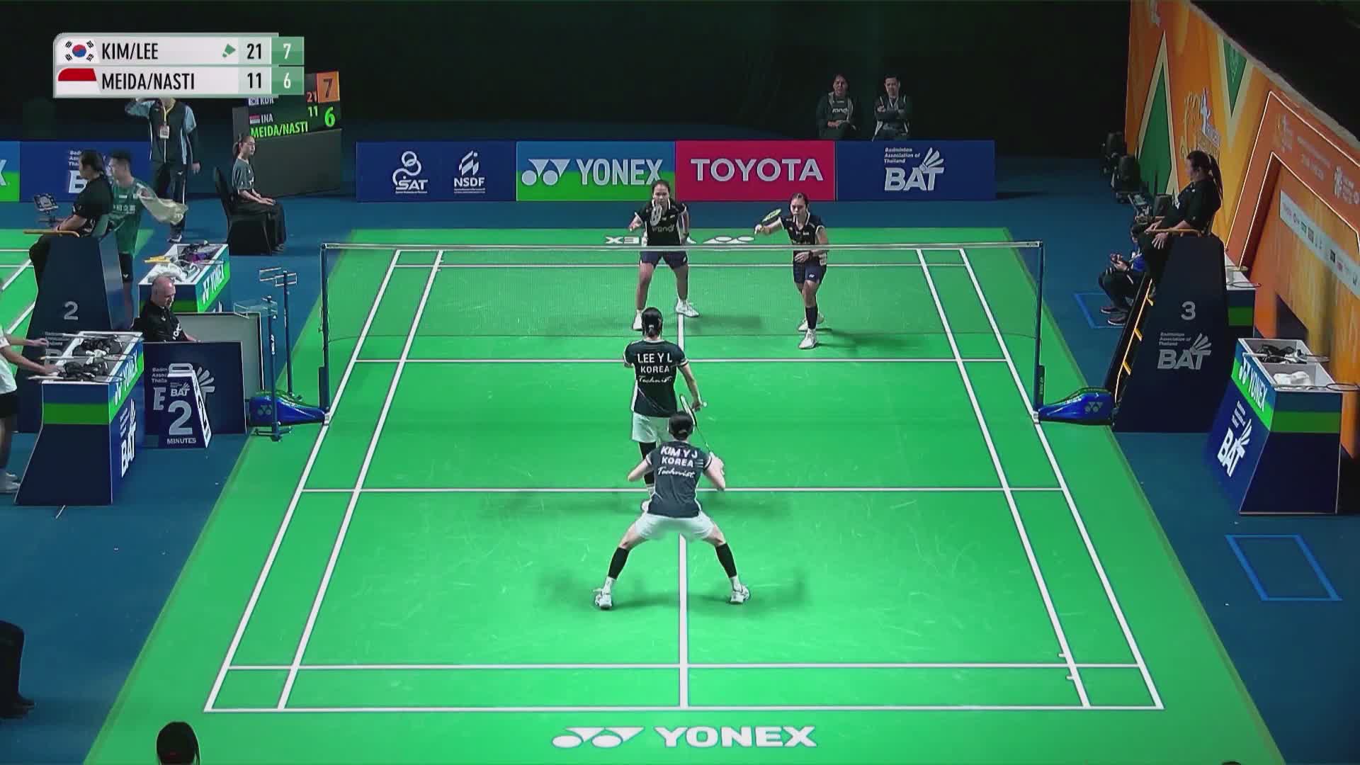 女双 金裕贞/李幽琳vs伊斯亚纳/林加尼 1/16赛 2026泰国羽毛球大师赛