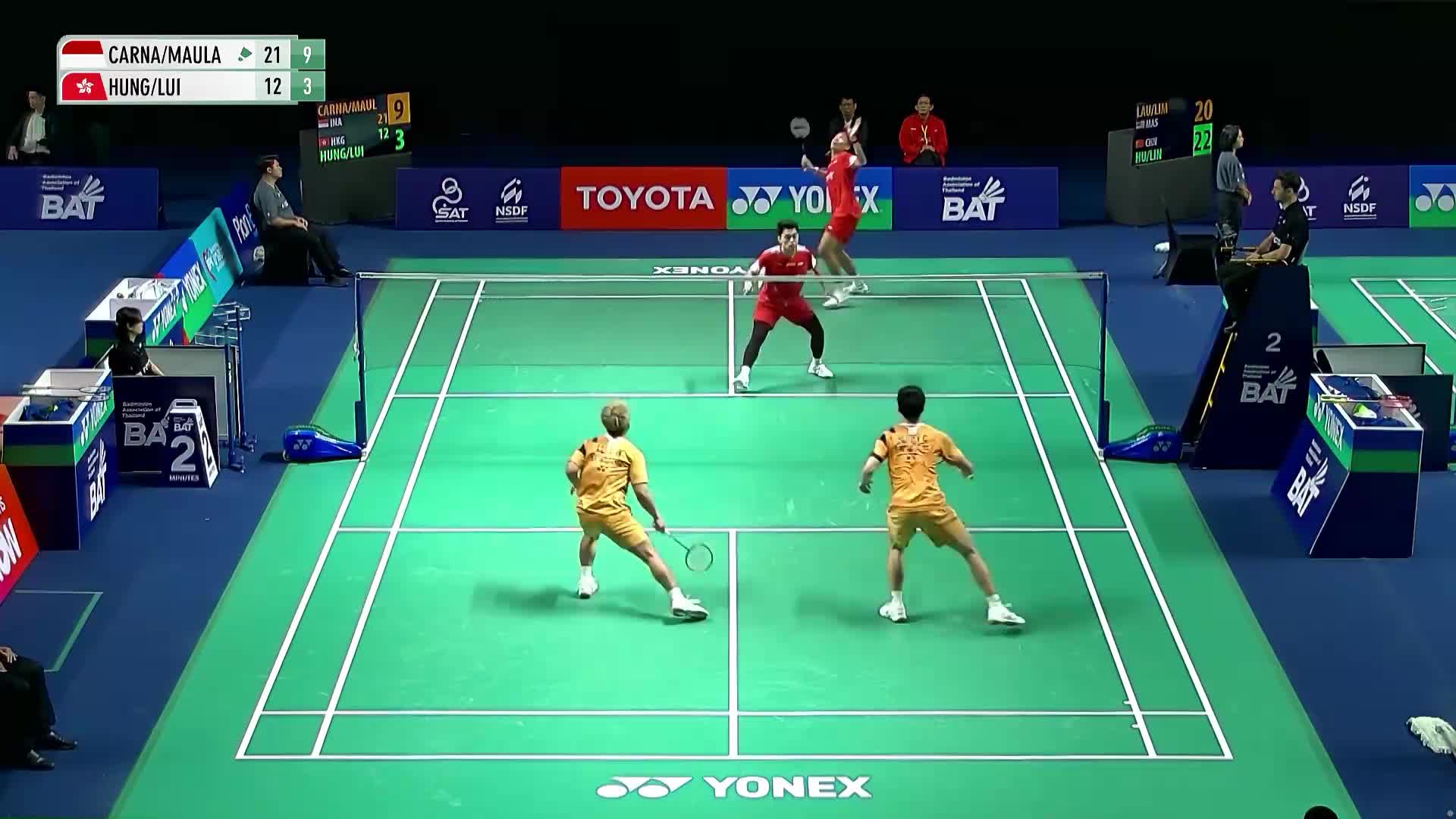 男双 卡尔南多/毛拉纳vs洪魁骏/吕俊玮 1/16赛 2026泰国羽毛球大师赛