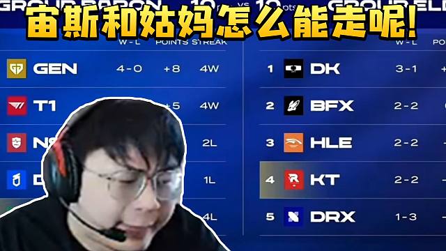 sask看LCK杯出线情况 看到HLE绷不住了：宙斯和姑妈怎么能走呢！