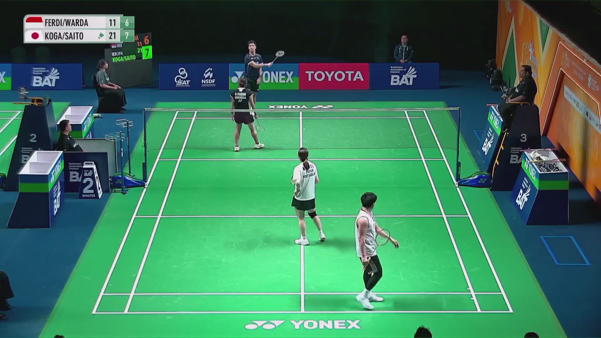 混双 德扬/伯纳丁vs古贺辉/斋藤夏 1/16赛 2026泰国羽毛球大师赛