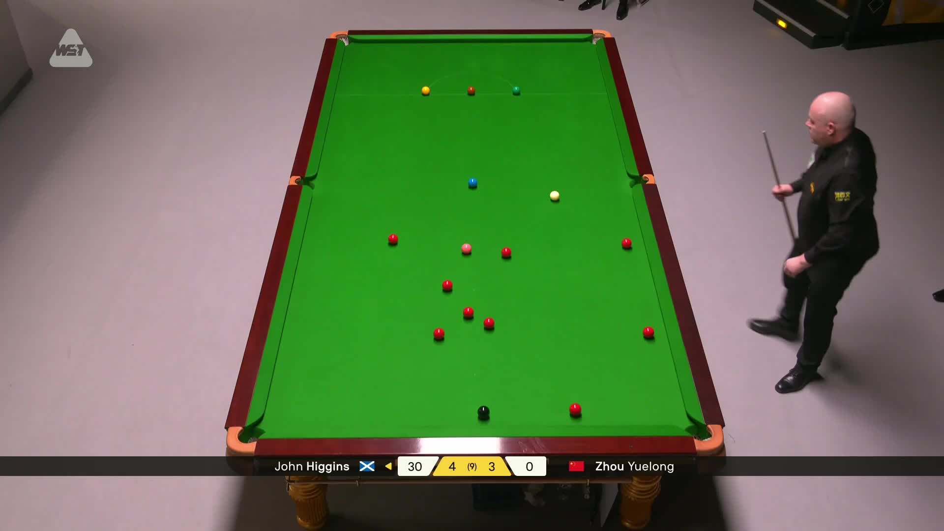 周跃龙VS约翰·希金斯 2026斯诺克德国大师赛