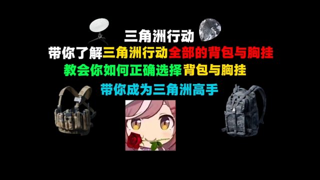 （萌新必学）一期视频教会你如何正确选择胸挂与背包，你确定不来学？