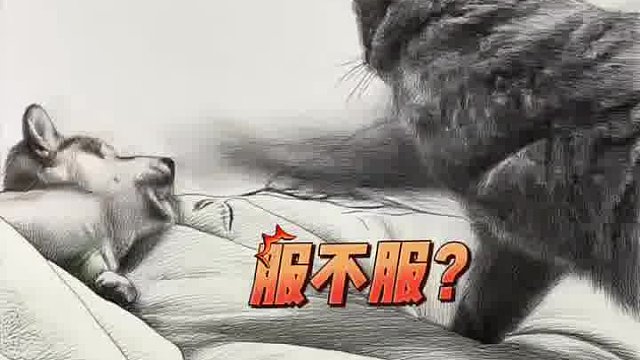 傲娇的狗跟凶猛的猫干架了