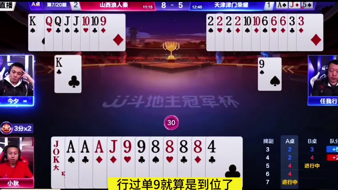 下家是有4个2的威胁