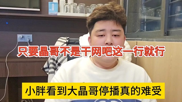 小胖表示看到大晶哥停播真的难受，只要晶哥不是干网吧这一行就行了