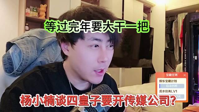 杨小楠谈四皇子要干传媒公司？等过完年大干一把